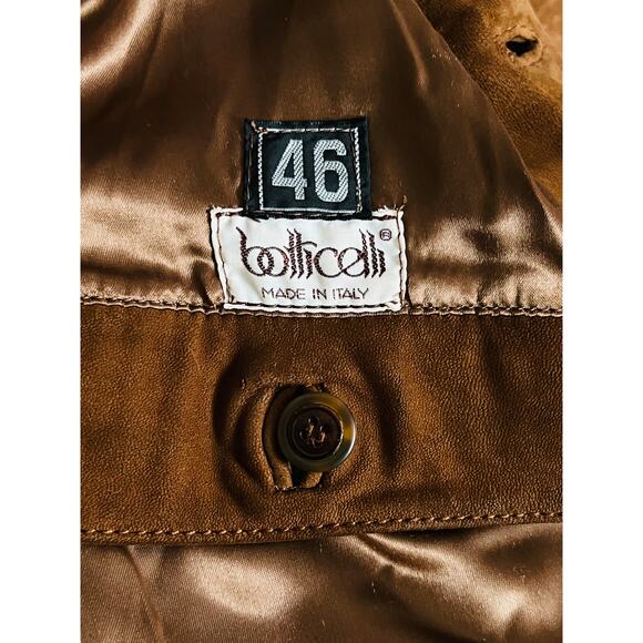 Botticelli Suede 100% PELLE Leather Jacket Size 46 Made in Italy Buttons Closure - Picture 12 of 14